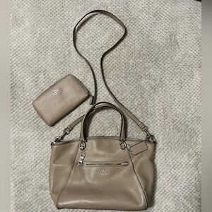 Coach Prairie Satchel, Leather Shoulder Bag and Wallet
